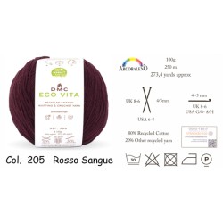 FILATO "ECO VITA" mm3.ROSSO...