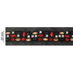 PASSAM C/STRASS 25mm.NERO
