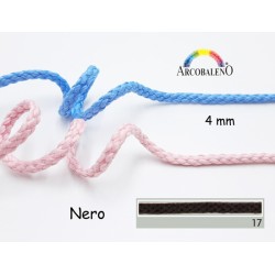 CORDONCINO TRECCIA 4mm.NERO...