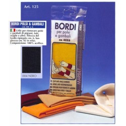 BORDO POLSI.NERO 100%COTONE