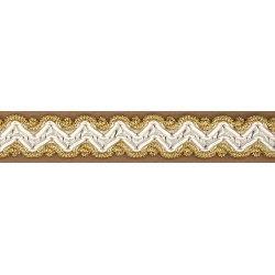 BORDO ZIG ZAG.BIANCO/ORO.20mm.