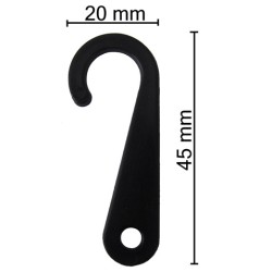 GANCIO PER CALZE(20x45mm).NERO