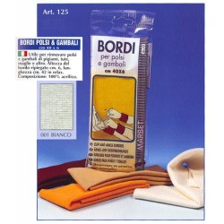 BORDO POLSI.BIANCO 100%COTONE